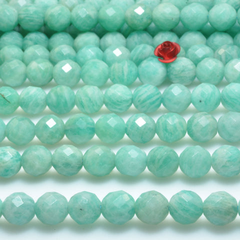 Natural Amazonite faceted round beads wholesale loose gemstone semi precious stones for jewelry making diy bracelet necklace supplies