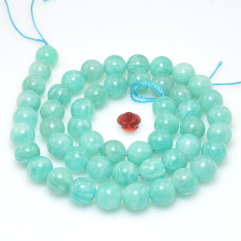 Natural Amazonite smooth round beads wholesale loose gemstone semi precious stones for bracelet necklace jewelry DIY making