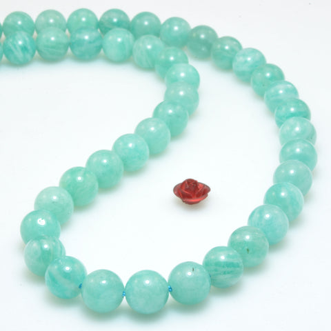 Natural Amazonite smooth round beads wholesale loose gemstone semi precious stones for bracelet necklace jewelry DIY making