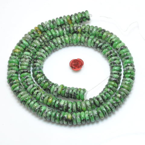 Natural Epidote Zoisite stone smooth rondelle spacer beads loose gemstone wholesale semi precious stone for jewelry making DIY bracelet necklace