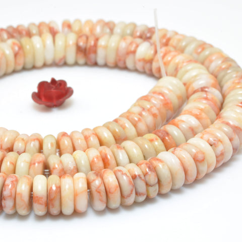 Natural Red Spider Web Jasper smooth rondelle spacer loose beads wholesale gemstones for jewelry making DIY bracelets necklaces