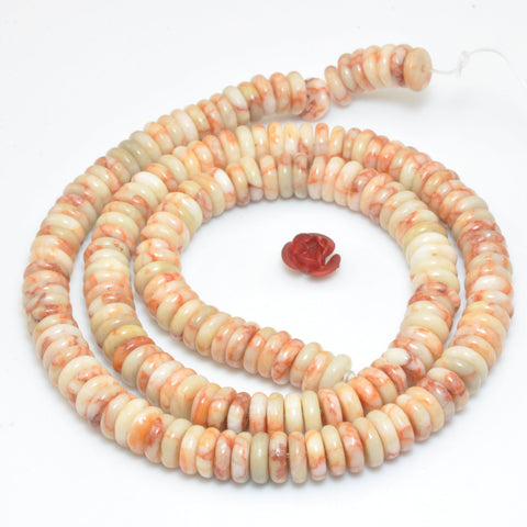 Natural Red Spider Web Jasper smooth rondelle spacer loose beads wholesale gemstones for jewelry making DIY bracelets necklaces