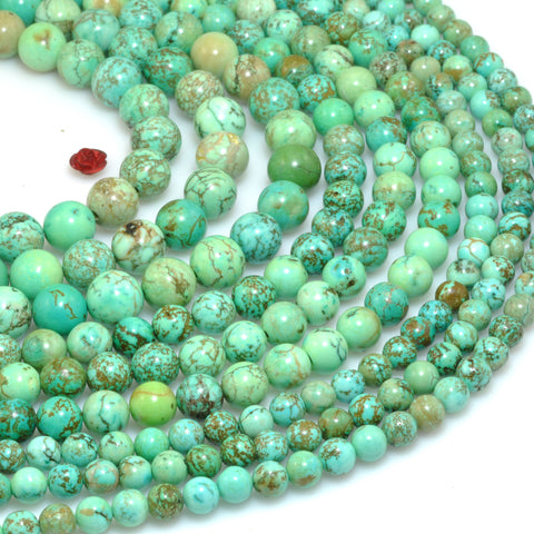 Green turquoise smooth round loose beads wholesale gemstone jewelry making bracelet diy stuff