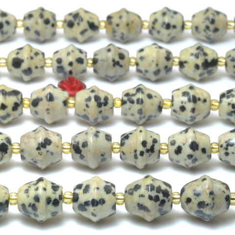 Natural Dalmatian jasper smooth drum beads loose gemstone semi precious stones for jewelry making DIY bracelet necklace