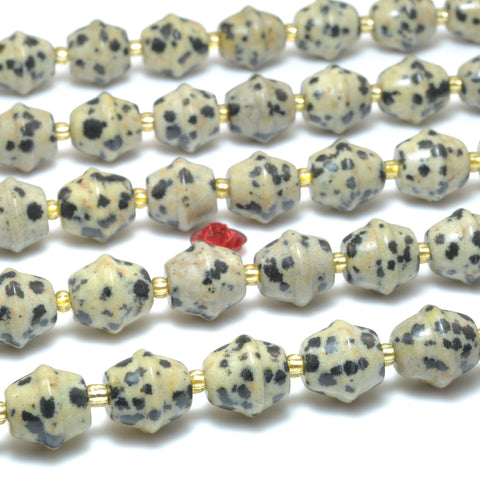 Natural Dalmatian jasper smooth drum beads loose gemstone semi precious stones for jewelry making DIY bracelet necklace