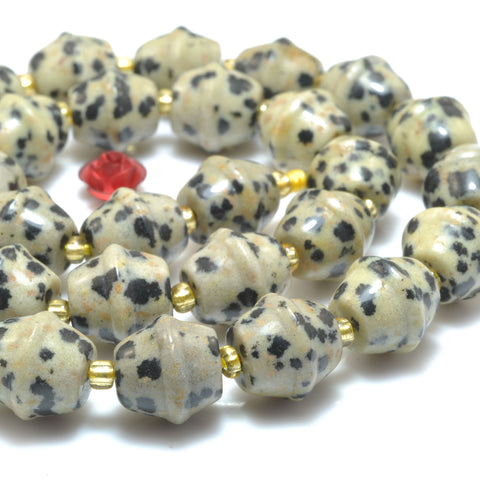 Natural Dalmatian jasper smooth drum beads loose gemstone semi precious stones for jewelry making DIY bracelet necklace