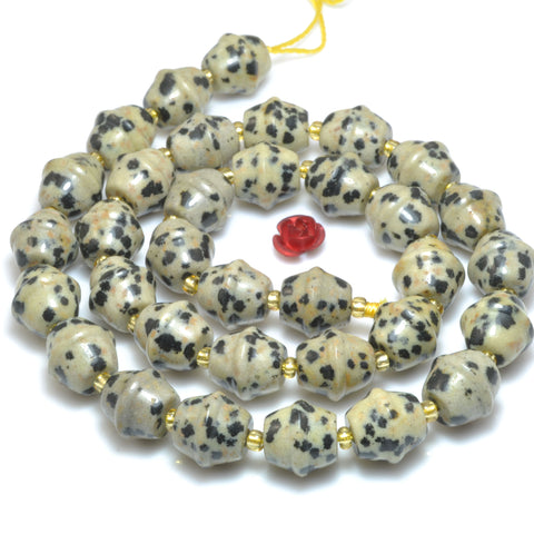 Natural Dalmatian jasper smooth drum beads loose gemstone semi precious stones for jewelry making DIY bracelet necklace