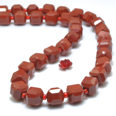 Natural Red Jasper Stone faceted cube loose beads wholesale gemstone for jewelry making DIY bracelet necklace 15"
