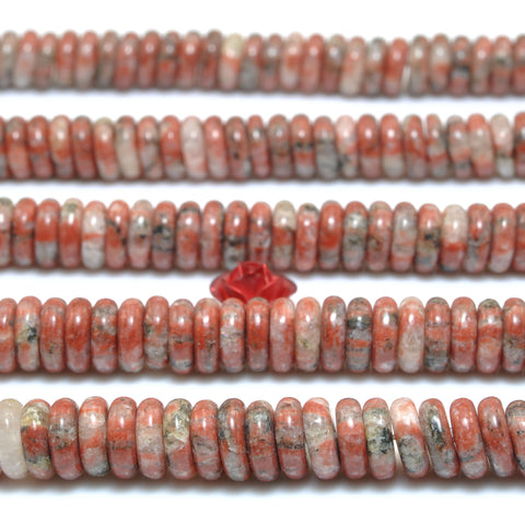 Natural Red Jasper smooth rondelle spacer loose beads wholesale gemstones semi precious stone for jewelry making DIY bracelets necklaces