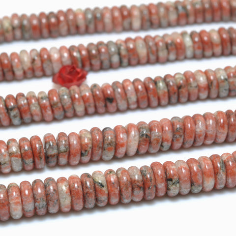Natural Red Jasper smooth rondelle spacer loose beads wholesale gemstones semi precious stone for jewelry making DIY bracelets necklaces