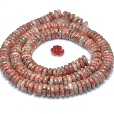 Natural Red Jasper smooth rondelle spacer loose beads wholesale gemstones semi precious stone for jewelry making DIY bracelets necklaces