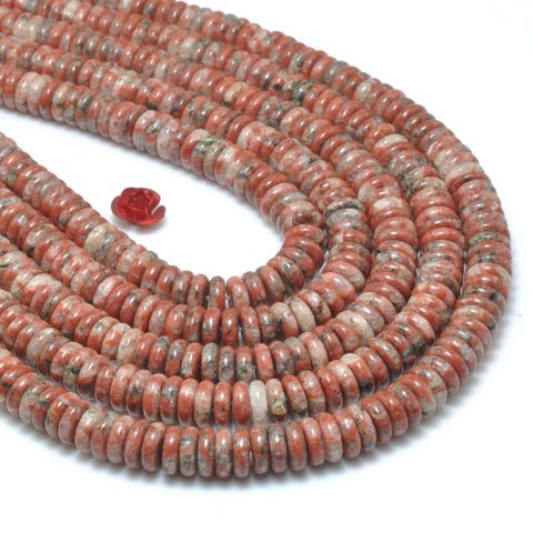 Natural Red Jasper smooth rondelle spacer loose beads wholesale gemstones semi precious stone for jewelry making DIY bracelets necklaces