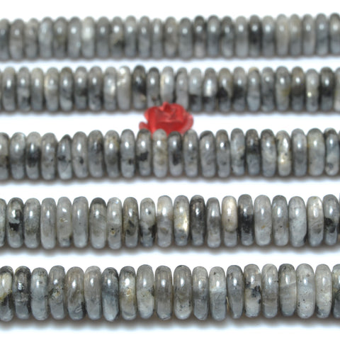 Natural Black Labradorite smooth rondelle spacer beads larvikite stone wholesale gemstone for jewelry making bracelet necklace