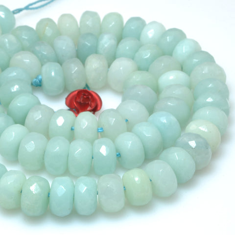 Natural Amazonite faceted rondelle loose beads wholesale gemstone jewelry making DIY bracelets necklace
