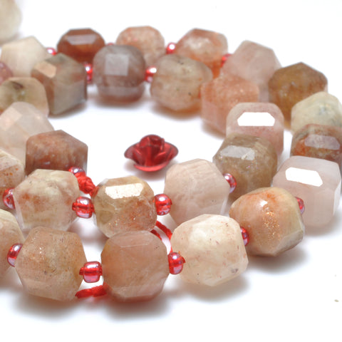 Natural Sunstone faceted cube loose beads wholesale gemstones for jewelry making DIY bracelet necklace supplies