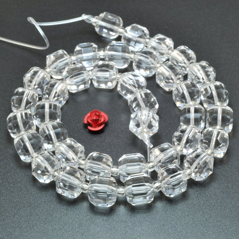 Natural Clear Rock Crystal faceted cube beads white quartz stone loose gemstones for jewelry making DIY bracelet necklace