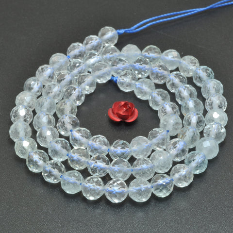 Natural Topaz Stone faceted round loose beads wholesale gemstone for jewelry making DIY bracelets necklaces 6mm 15"