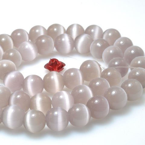 Purple Grey Cat Eye smooth round Synthetic beads chatoyant cat's eye wholesale for jewelry making
