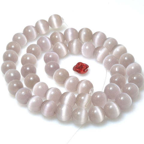 Purple Grey Cat Eye smooth round Synthetic beads chatoyant cat's eye wholesale for jewelry making