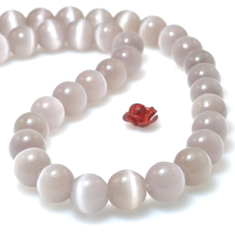 Purple Grey Cat Eye smooth round Synthetic beads chatoyant cat's eye wholesale for jewelry making