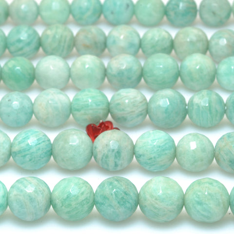 Natural Amazonite faceted round beads wholesale loose gemstone semi precious stones for jewelry making diy bracelet necklace supplies
