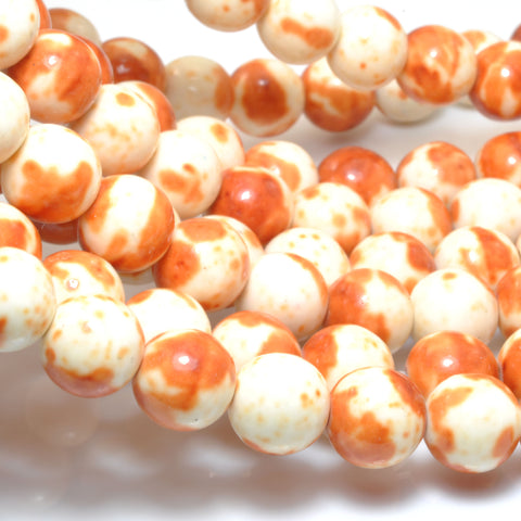 Orange Jasper Synthetic smooth round beads wholesale jewelry making bracelet necklace diy stuff