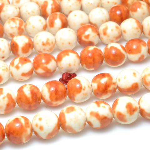 Orange Jasper Synthetic smooth round beads wholesale jewelry making bracelet necklace diy stuff