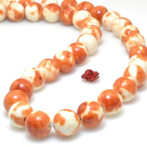 Orange Jasper Synthetic smooth round beads wholesale jewelry making bracelet necklace diy stuff