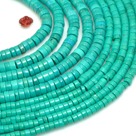 Green Turquoise smooth heishi wheel beads wholesale gemstones semi precious stone for jewelry making bracelets necklaces DIY