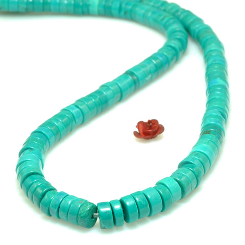Green Turquoise smooth heishi wheel beads wholesale gemstones semi precious stone for jewelry making bracelets necklaces DIY