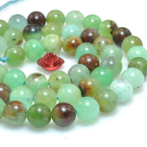 Natural Chrysoprase Stone smooth round loose beads green Australian jade wholesale gemstone for jewelry making 6mm