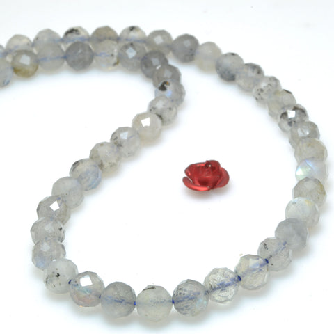 Natural Labradorite faceted round loose beads wholesale gemstone for jewelry making DIY bracelet necklace
