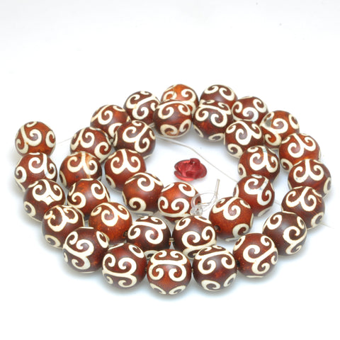 Tibetan Agate Dzi Palindrome agate matte round loose beads wholesale gemstone jewelry making bracelet diy