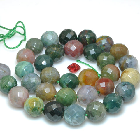 Natural Indian Agate Stone faceted round loose beads wholesale gemstone for jewelry making bracelet necklace DIY stuff