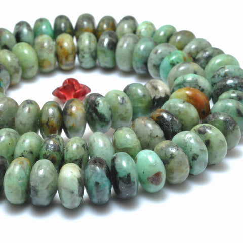 Natural African Turquoise Green Stone smooth rondelle loose spacer beads wholesale gemstone for jewelry making bracelets necklace diy