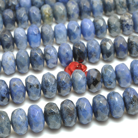 Natural Blue Dumortierite faceted rondelle beads wholesale gemstone for jewelry making bracelets necklace DIY stuff