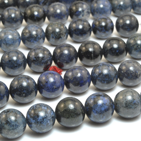 Natural Dumortierite Dark Blue Stone smooth round loose beads wholesale gemstone for jewelry making DIY bracelets necklace