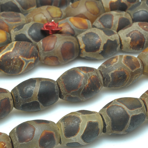 Tibetan Dzi Agate turtleback matte drum loose beads wholesale gemstone for jewelry making DIY stuff