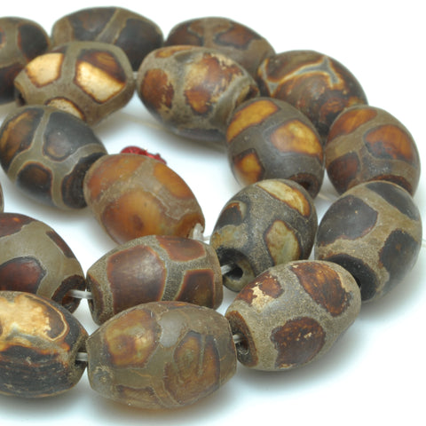 Tibetan Dzi Agate turtleback matte drum loose beads wholesale gemstone for jewelry making DIY stuff