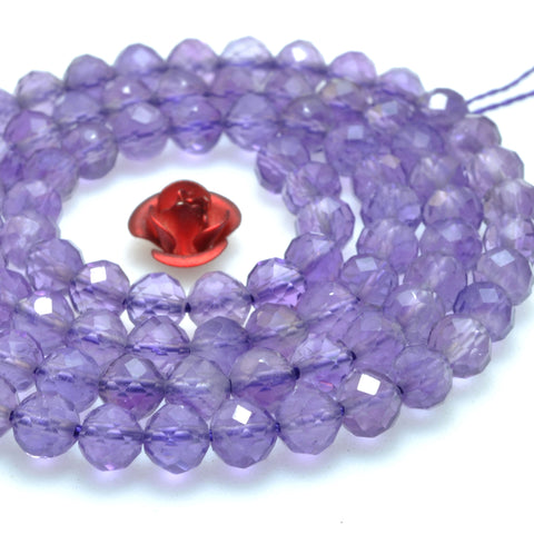 Natural Amethyst faceted round loose beads wholesale gemstone for jewelry making DIY bracelet necklace