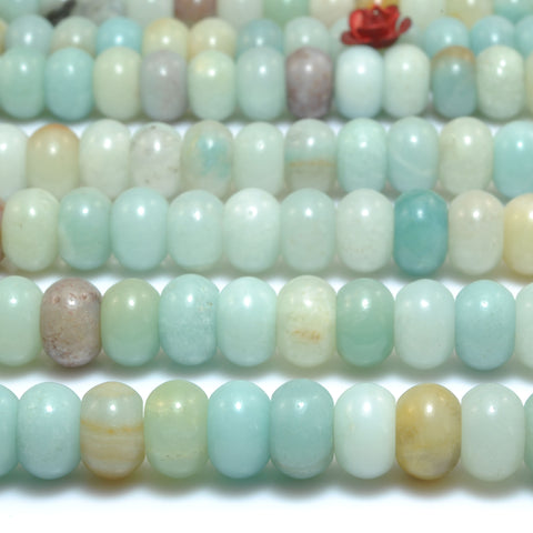 Natural Amazonite smooth rondelle beads wholesale gemstone for jewelry making DIY bracelets necklace stuff