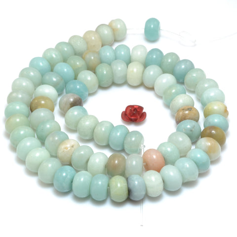 Natural Amazonite smooth rondelle beads wholesale gemstone for jewelry making DIY bracelets necklace stuff