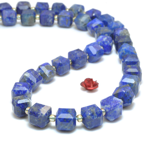 Natural Lapis Lazuli faceted cube loose beads wholesale gemstone semi precious stone for jewelry making bracelets necklaces DIY supplies