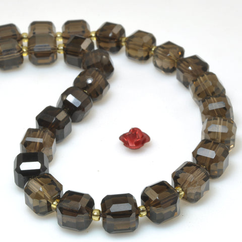 Natural Smoky Quartz faceted cube beads loose gemstone wholesale for jewelry making DIY bracelet necklace