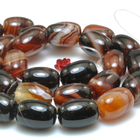 Rainbow Banded Agate smooth barrel loose beads Striped Agate gemstone wholesale jewelry making supplies 15"