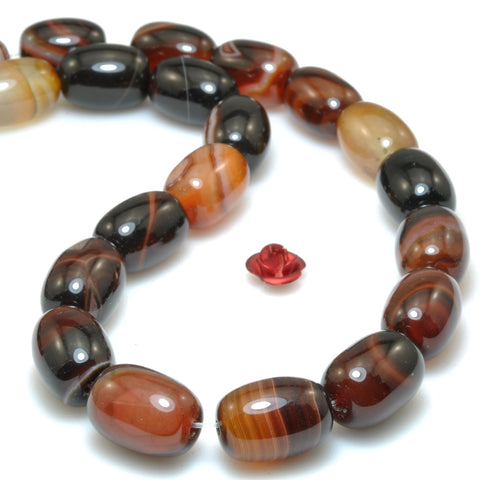 Rainbow Banded Agate smooth barrel loose beads Striped Agate gemstone wholesale jewelry making supplies 15"