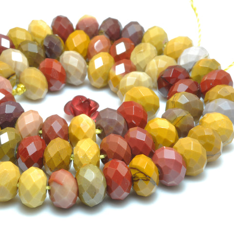 Natural Mookaite faceted rondelle loose beads wholesale gemstone semi precious stone for jewelry making bracelet necklace diy