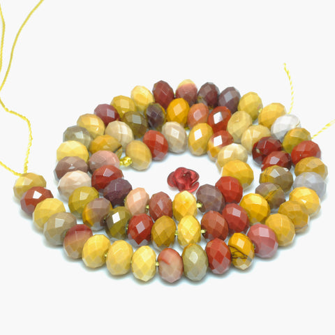 Natural Mookaite faceted rondelle loose beads wholesale gemstone semi precious stone for jewelry making bracelet necklace diy