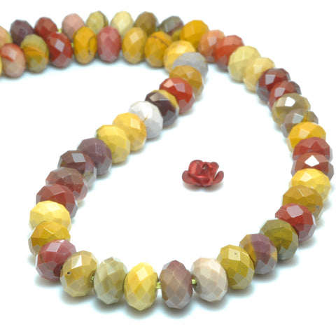 Natural Mookaite faceted rondelle loose beads wholesale gemstone semi precious stone for jewelry making bracelet necklace diy