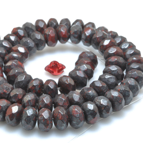YesBeads Natural Red Jasper faceted rondelle beads gemstone wholesale jewelry making 15"